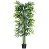 Image de Bambou artificiel XXL - Outsunny - arbre artificiel 180 m feuilles denses réalistes - plastique - noir vert