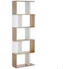 Image de Bibliothèque - HOMCOM - 5 niveaux meuble de rangement forme S étagères salon chambre - bois - 60x24x1845cm - blanc