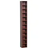 Image de Étagère colonne - HOMCOM - rangement CD DVD 12 compartiments capacité 204 CD - bois - 21x20x175cm - marron