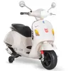Image de Moto électrique enfant - HOMCOM - vespa scooter 6 V MP3 USB klaxon phare feu AR - PP - blanc