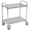 Image de Chariot de service - HOMCOM - desserte cuisine à roulettes 2 étagères robuste - inox - 80x45x82cm - argenté