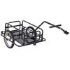 Image de Remorque vélo - HOMCOM - transport pour vélo 70 L poignée barre attelage pliable robuste - acier - 40 kg max - noir