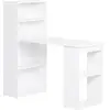 Image de Bureau informatique 120l x 55l x 120h cm bibliothèque adjacente multi-rangements blanc