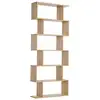 Image de Bibliothèque étagère zig zag design contemporain 80l x 23l x 192h cm 6 niveaux coloris chêne clair