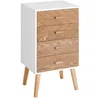 Image de Table de chevet - HOMCOM - chiffonnier meuble de rangement 4 tiroirs scandinave - bois - 40x30x75cm - naturel