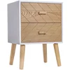 Image de Chevet Design Scandinave Bicolore Blanc Hêtre
