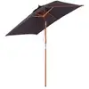 Image de Parasol rectangulaire inclinable bois polyester haute densité 2l x 1,5l x 2,3h m gris foncé
