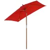 Image de Outsunny - parasol - Bois - 200x150x235cm - Rouge