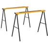 Image de Tréteaux pliables - DURHAND - lot de 2 compacts poignée transport surface antidérapante - métal - 100x50x76cm - noir jaune