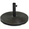 Image de Pied de parasol rond base de lestage ø 53 x 30 cm résine imitation rotin poids net 25 kg noir bronze