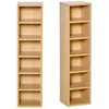 Image de Étagères colonnes - HOMCOM - lot de 2 armoire rangement CD-DVD 6+6 compartiments - bois - 21x19x88cm - hêtre