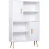 Image de Bibliothèque Scandinave 4 Niches Avec Étagère 80lX24l X 123h Cm Bois Massif
