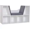 Image de Bibliothèque Banc 2 En 1 - 6 Casiers Coussins Inclus