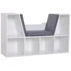 Image de Bibliothèque banc 2 en 1 - HOMCOM - étagère cube 6 compartiments meuble rangement salon - bois - 102x30x61cm - gris
