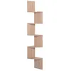 Image de Étagère dangle murale - HOMCOM - rangement forme zigzag 5 niveaux gain de place - bois - 20x20x126cm - chêne clair