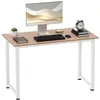 Image de Table dordinateur - HOMCOM - table à manger multifonction grand plateau cadre métal robuste - bois - 120x60x76cm - chêne blanc