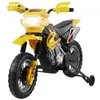 Image de Moto électrique enfants - HOMCOM - moto cross batterie 6 V phares musiques entraînement - PP - jaune noir