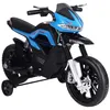 Image de Moto électrique - HOMCOM - enfants 3-6 ans 25 W 6 V 3 km/h effets lumineux sonores - PP - bleu