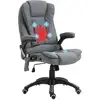 Image de Fauteuil De Bureau Massant Chauffant Hauteur Réglable Toile De Lin Gris Chiné