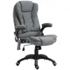 Image de Fauteuil de bureau direction massant chauffant hauteur réglable dossier inclinable toile de lin gris chiné