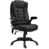 Image de Fauteuil de bureau direction massant chauffant hauteur réglable dossier inclinable toile de lin noir