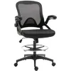 Image de Chaise de bureau - fauteuil de bureau - Vinsetto - ergonomique repose-pieds dossier maille réglable pivotante 360° - maille - noir