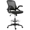 Image de Fauteuil de bureau chaise de bureau assise haute réglable dim. 64l x 60l x 106-126h cm pivotant 360° maille respirante noir