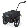 Image de Remorque vélo remorque de transport pour vélo 144l x 59l x 80h cm barre d'attelage universelle acier noir