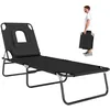 Image de Bain de soleil - Outsunny - pliable transat inclinable 4 positions 3 coussins fournis - métal - noir
