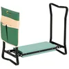 Image de Tabouret de jardin - Outsunny - pliable agenouilloir siège jardinage coussin pochette rangement - acier - vert