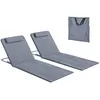 Image de Tapis de plage - Outsunny - lot de 2 matelas natte dossier inclinable sac transport - métal polyester - gris