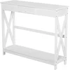 Image de Console Néo-rétro Tiroir + Étagère Mdf Blanc