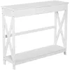 Image de Table console - HOMCOM - table dentrée avec 1 tiroir 1 étagère meuble rangement - bois - 100x30x81cm - blanc