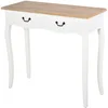 Image de Console Style Table De Drapier Style Shabby Chic 2 Tiroirs Blanc