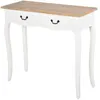 Image de Table console - HOMCOM - table dentrée bout de canapé style mexicain 2 tiroirs rangement - MDF pin - 87x34x78cm - blanc