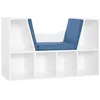 Image de Bibliothèque banc 2 en 1 - HOMCOM - étagère cube 6 compartiments meuble rangement salon - bois - 102x30x61cm - bleu