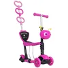 Image de Trottinette pour enfants - HOMCOM - 3 en 1 évolutive 3 roues guidon réglable canne selle amovible - PP - rose