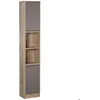Image de Meuble colonne salle de bain - HOMCOM - 6 niveaux rangement étroit 2 portes 2 compartiments - bois - 30x24x170cm - gris chêne
