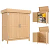 Image de Armoire de jardin - Outsunny - meuble sur pied double porte étagère toit bitumé relevable - bois - 74x43x88cm