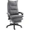 Image de Fauteuil De Bureau Direction Massant Repose-pied Intégré Tissu Lin