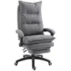 Image de Fauteuil de bureau direction massant hauteur réglable dossier inclinable repose-pied intégré toile de lin gris chiné