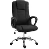 Image de Fauteuil de bureau - HOMCOM - à roulettes chaise manager ergonomique pivotante réglable - lin - noir