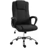 Image de Homcom fauteuil de bureau à roulettes chaise manager ergonomique pivotante hauteur réglable lin noir