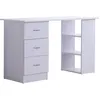 Image de Bureau Informatique 3 Tiroirs 2 Étagères Dim. 120l X 49l X 72h Cm Blanc