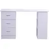 Image de Bureau informatique table multi-fonctions 3 tiroirs 2 étagères dim. 120l x 49l x 72h cm mdf blanc