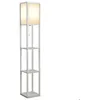 Image de Lampadaire étagère - HOMCOM - 3 étagères 4 niveaux rangement salon bureau décoration - MDF - 26x26x160cm - blanc