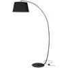 Image de Lampe lampadaire à arc salon courbée - lampe arceau moderne en métal - lampadaire sur pied métal lin noir