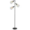 Image de Lampadaire - HOMCOM - design industriel 3 ampoules max 40 W abat-jour cage éclairage - métal - noir
