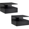 Image de Lot De 2 Tables De Chevet Murales - Tiroir Coulissant, Niche, Plateau