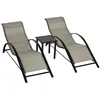 Image de lot de 2 bains de soleil Outsunny Métal 169x59x66cm Gris clair
